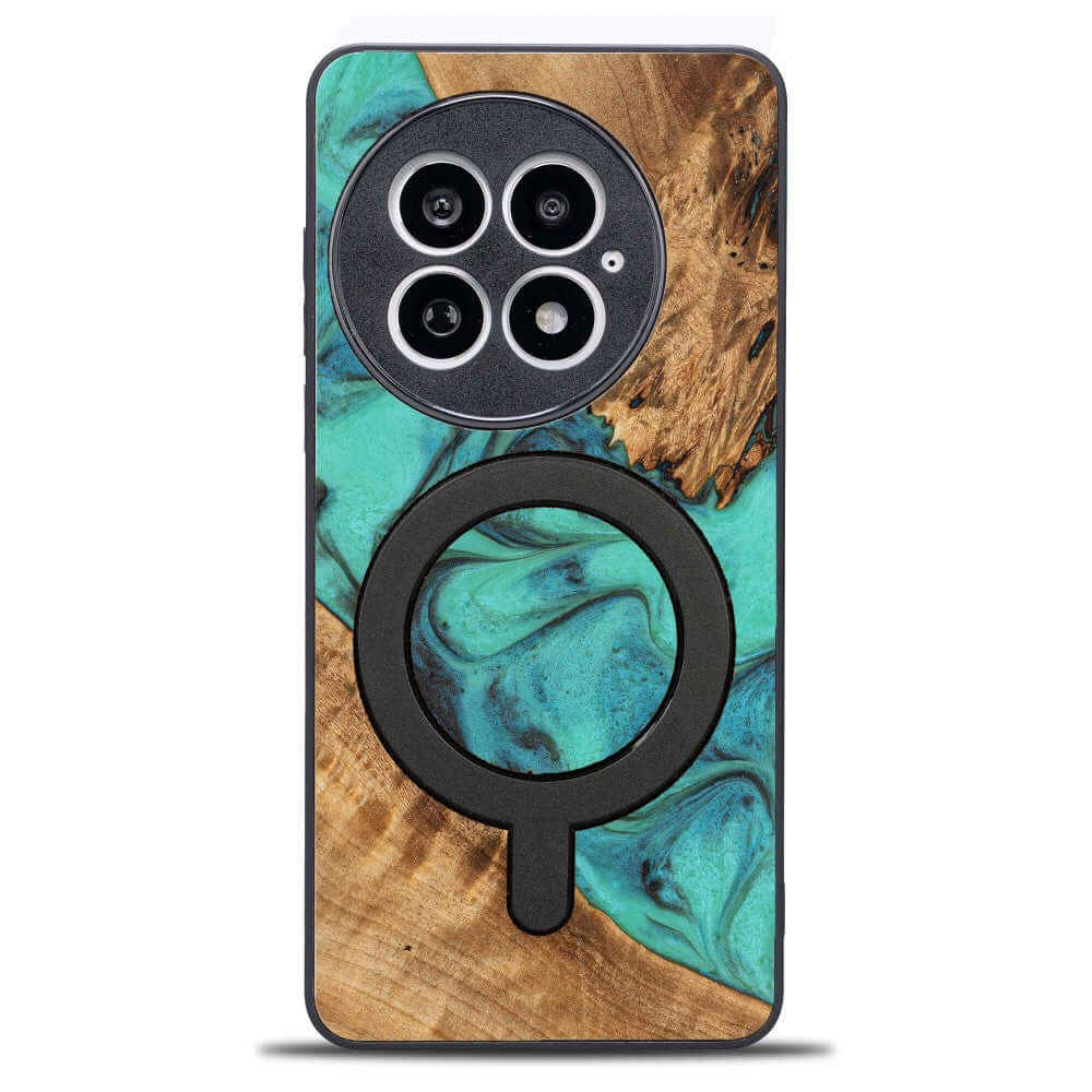 Holzhülle für OnePlus 13, Bewood Unique Turquoise für MagSafe