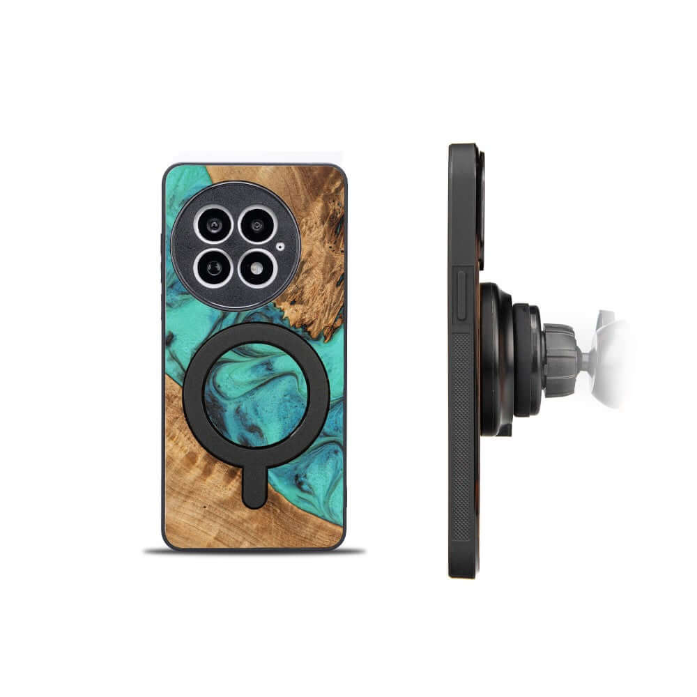 Holzhülle für OnePlus 13, Bewood Unique Turquoise für MagSafe