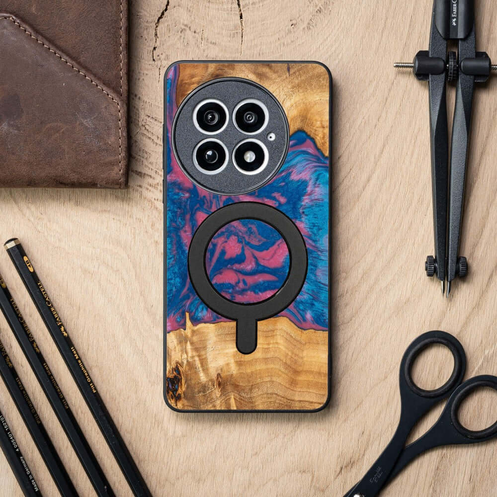 Holzhülle für OnePlus 13, Bewood Unique Neons Vegas für MagSafe