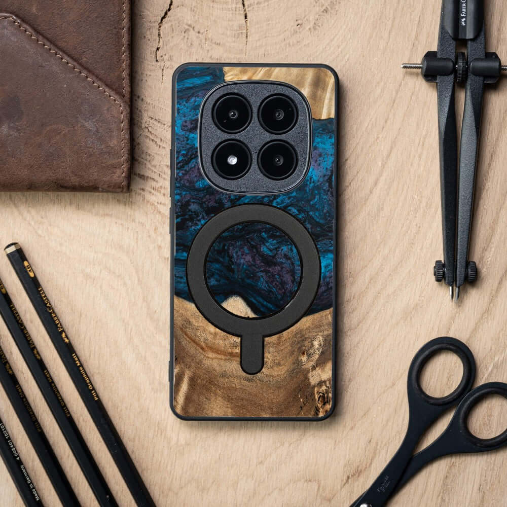 Holzhülle für Xiaomi Redmi Note 14 Pro 5G / Xiaomi Poco X7, Bewood Unique Planets Neptun für MagSafe