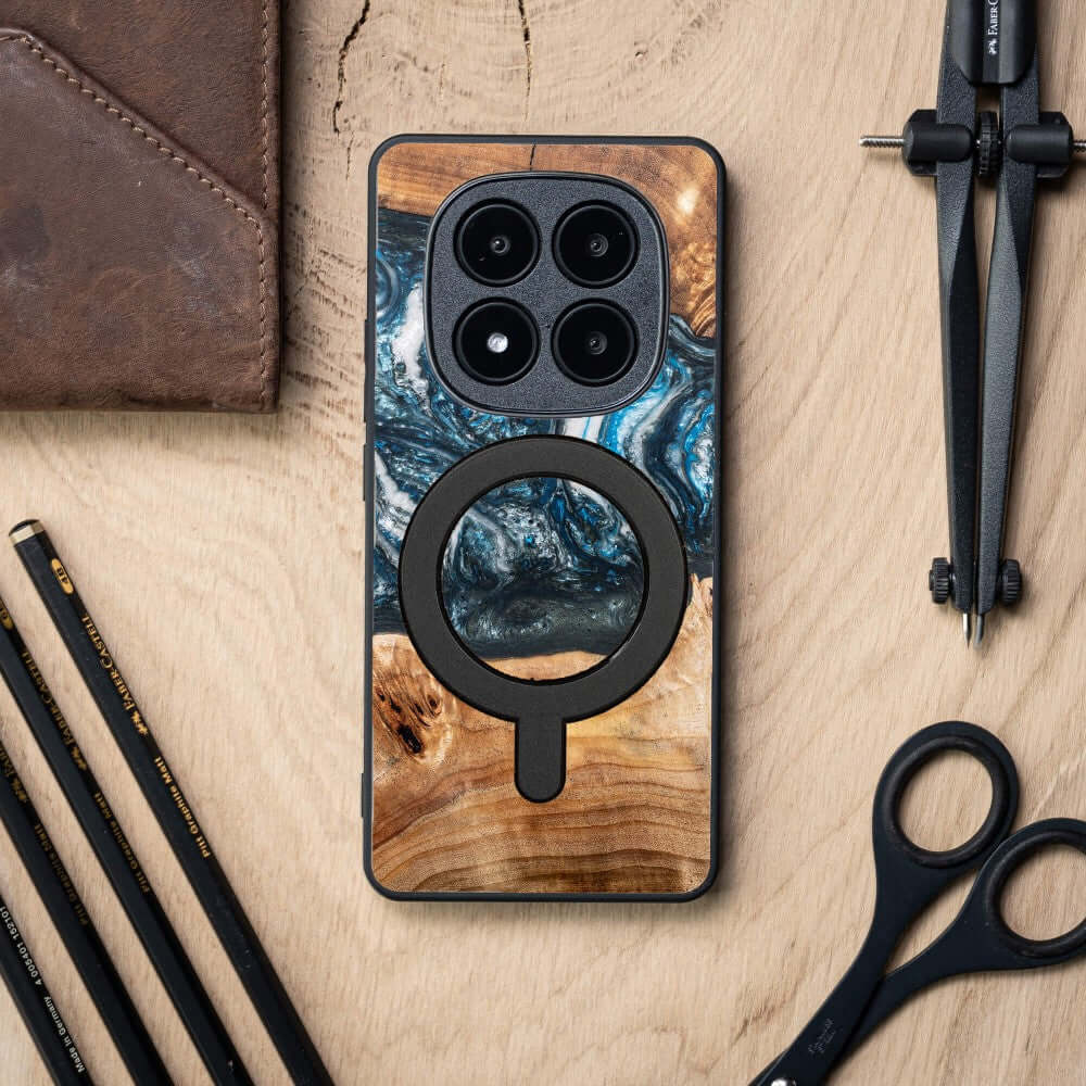 Holzhülle für Xiaomi Redmi Note 14 Pro Plus 5G, Bewood Unique Planets Erde für MagSafe