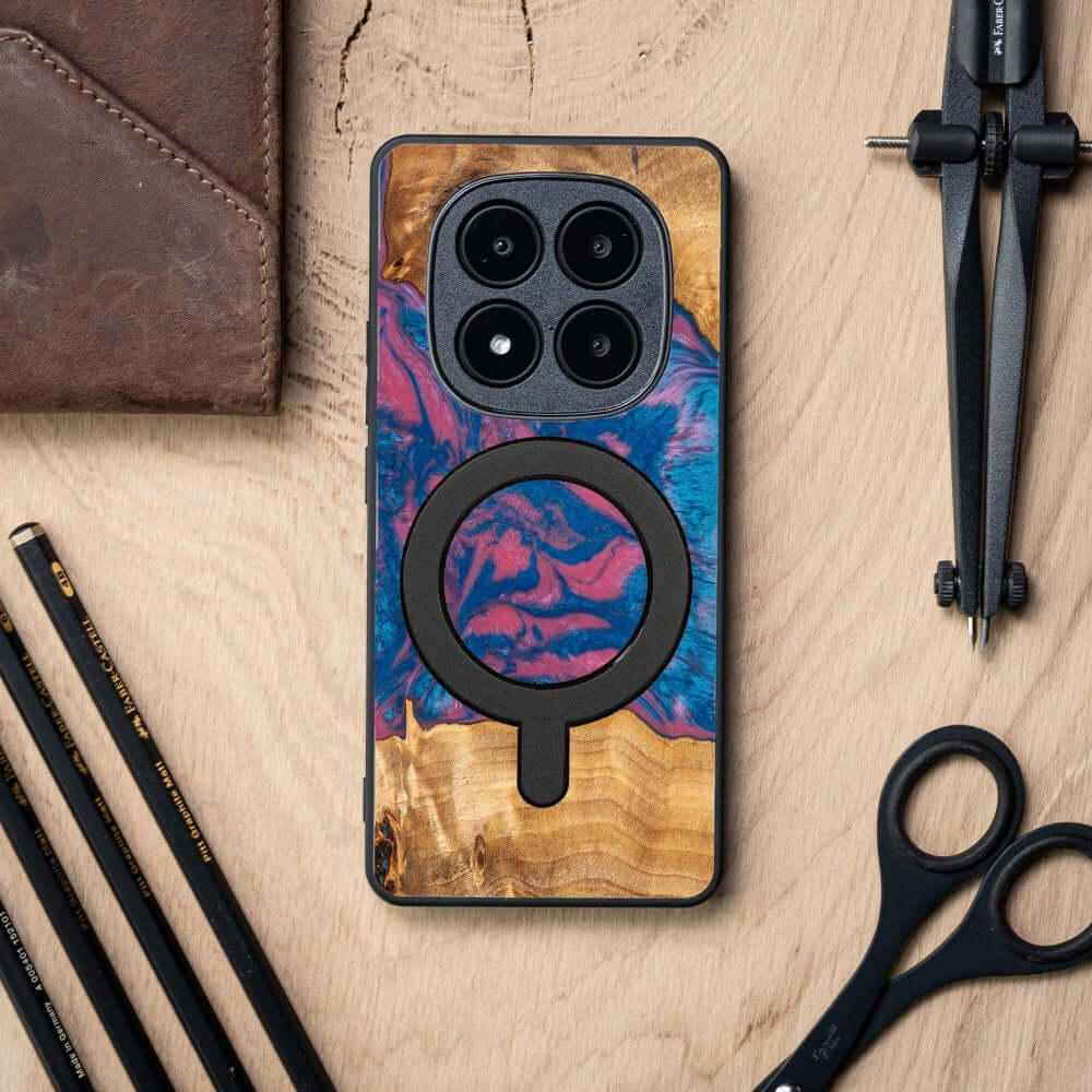 Holzhülle für Xiaomi Redmi Note 14 Pro Plus 5G, Bewood Unique Neons Vegas für MagSafe