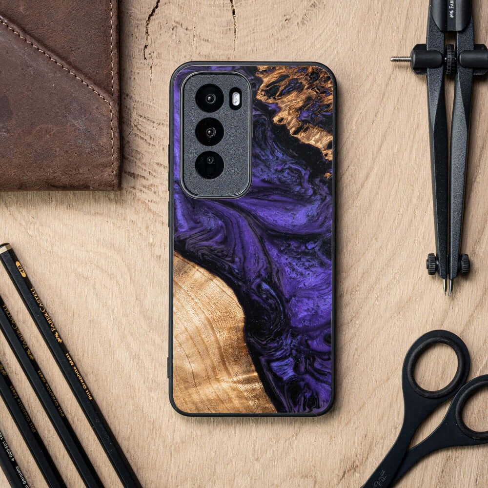 Holzhülle für Oppo Reno 12 Pro, Bewood Unique Violet