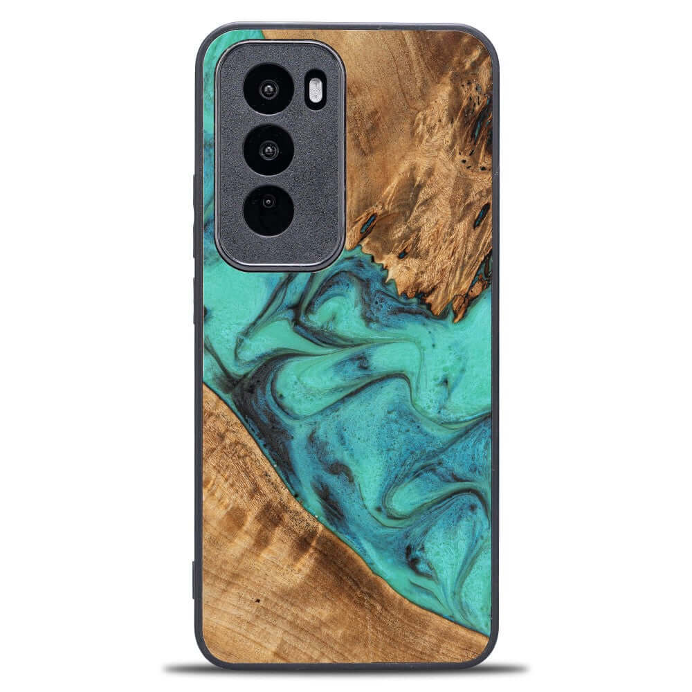 Holzhülle für Oppo Reno 12 Pro, Bewood Unique Turquoise