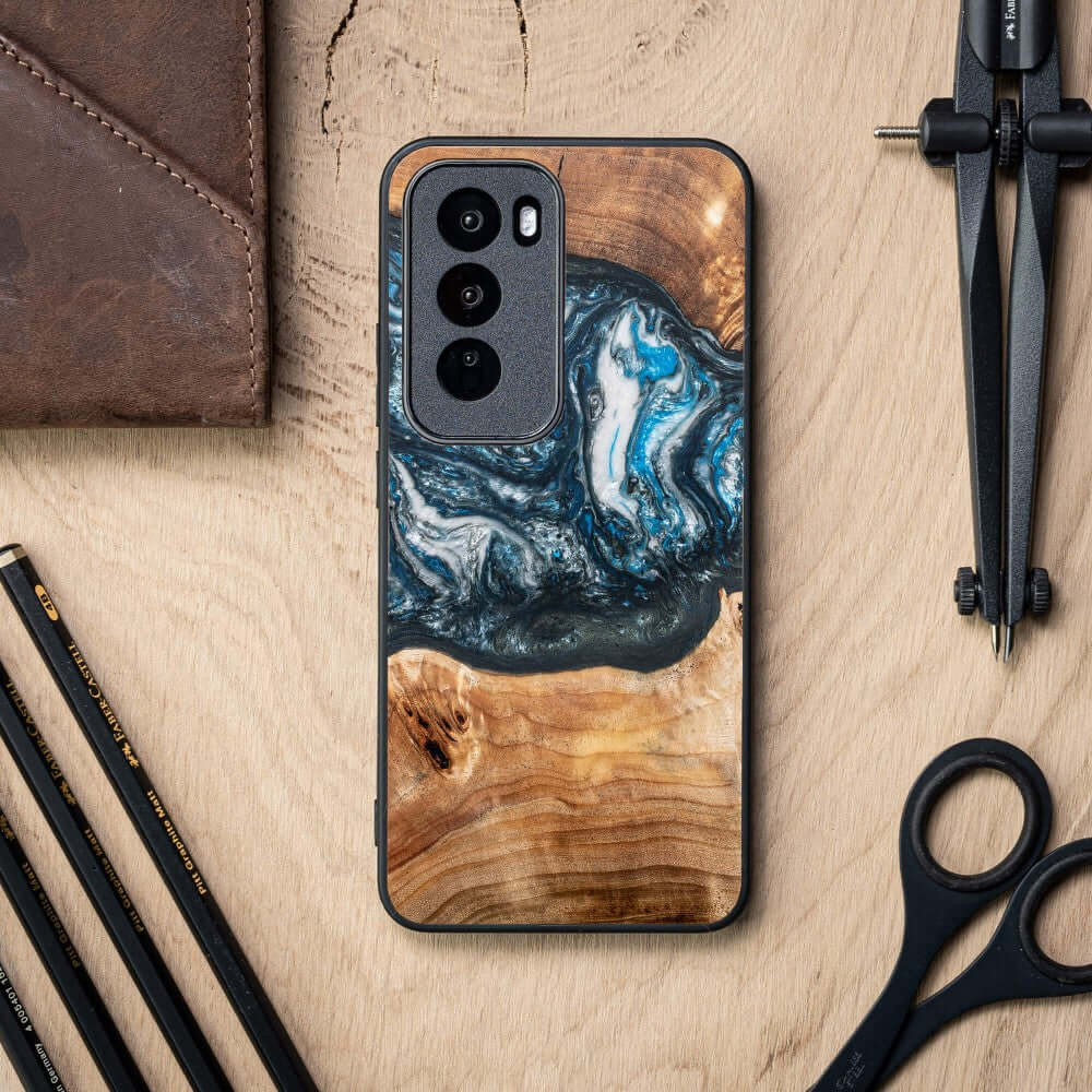 Holzhülle für Oppo Reno 12 Pro, Bewood Unique Planets Erde