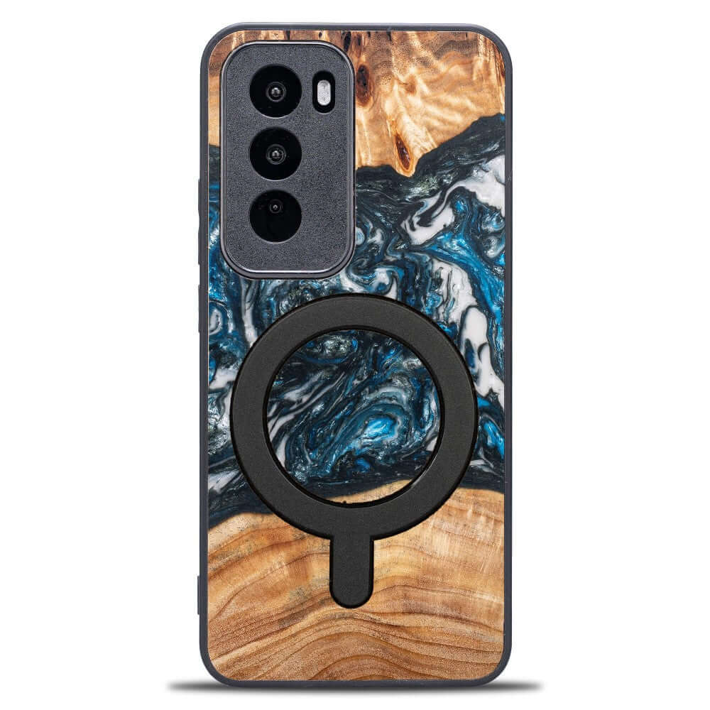 Holzhülle für Oppo Reno 12, Bewood Unique Planets Erde für MagSafe