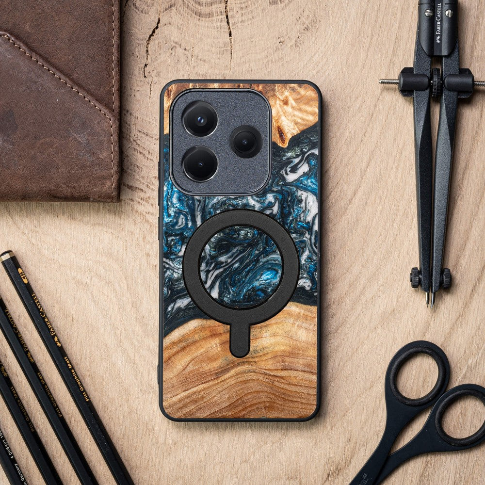 Holzhülle für Xiaomi Redmi Note 14 5G, Bewood Unique Planets Erde für MagSafe