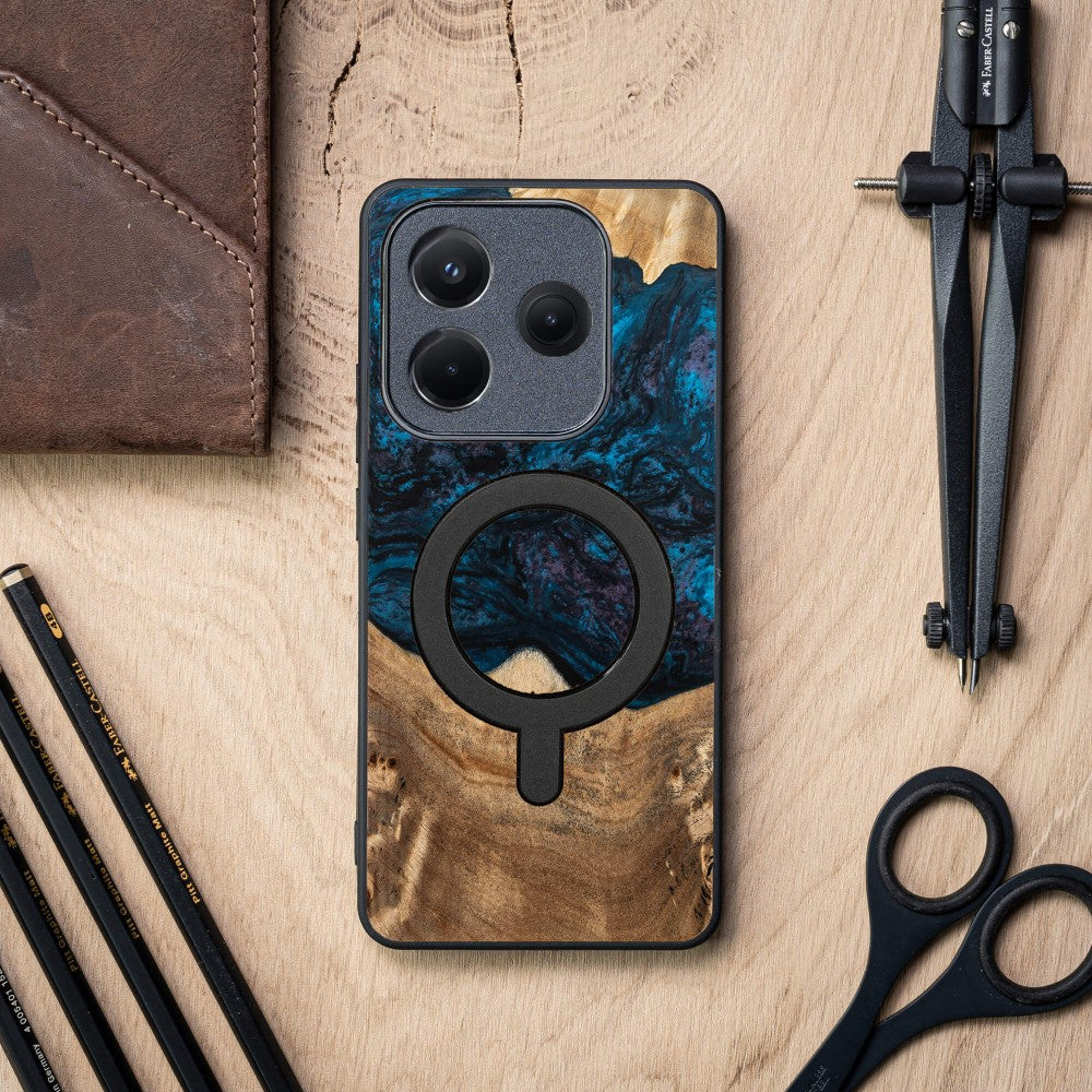 Holzhülle für Xiaomi Redmi Note 14 5G, Bewood Unique Planets Neptun für MagSafe