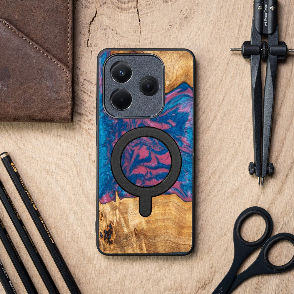Holzhülle für Xiaomi Redmi Note 14 5G, Bewood Unique Neons Vegas für MagSafe
