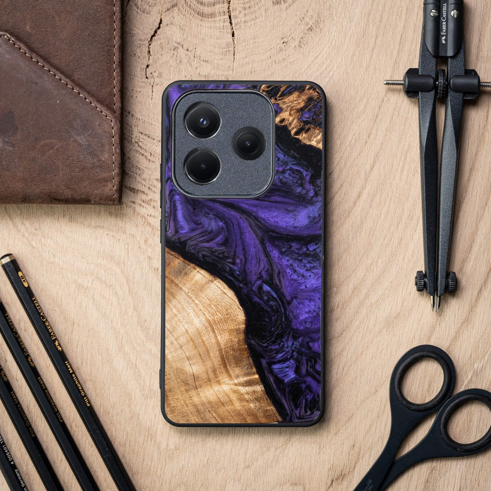 Holzhülle für Xiaomi Redmi Note 14 5G, Bewood Unique Violet