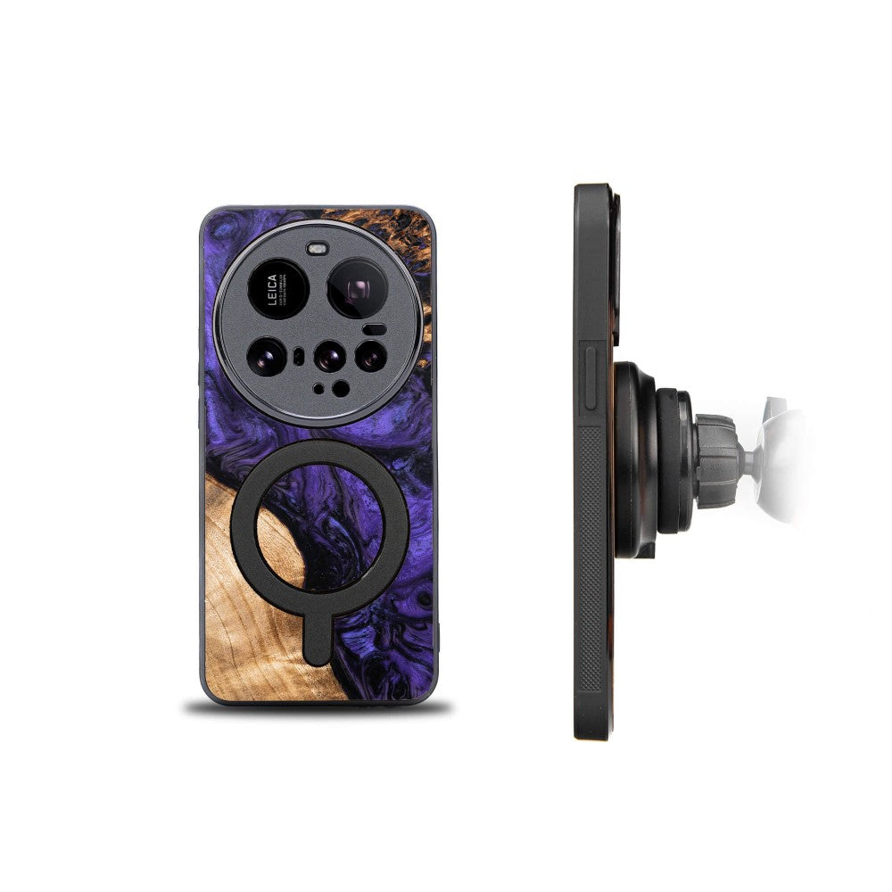 Holzhülle für Xiaomi 15 Ultra, Bewood Unique Violet für MagSafe