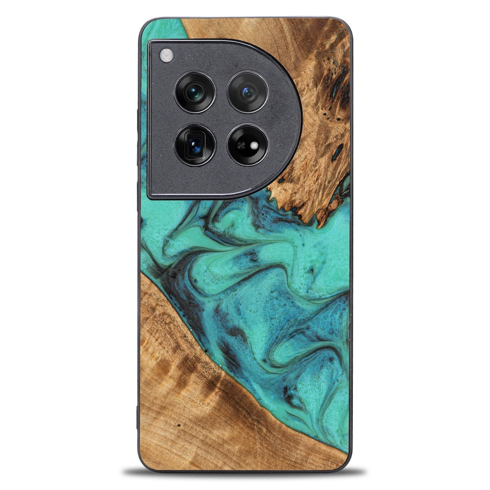 Holzhülle für OnePlus 12, Bewood Unique Turquoise