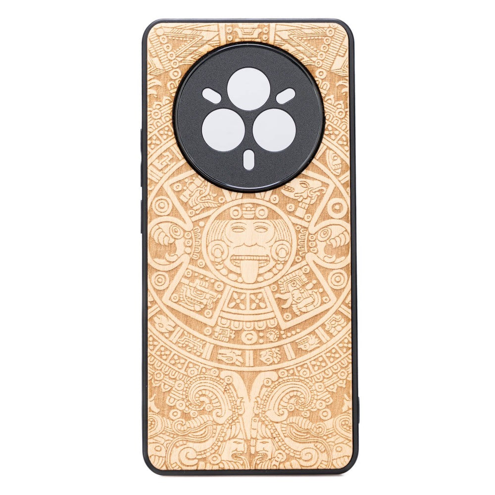 Holzhülle für Realme 14 Pro 5G, Bewood Aniegre Aztekischer Kalender