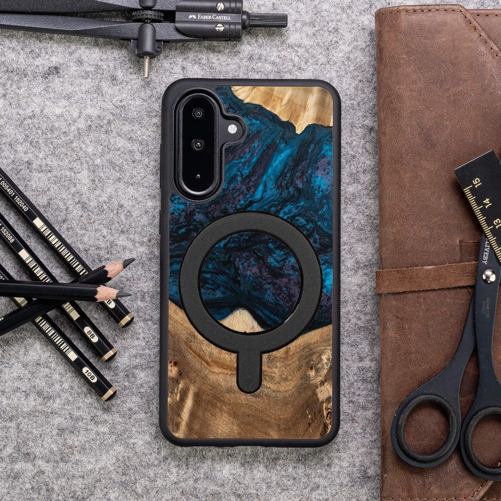 Holzhülle für Galaxy A56 5G, Bewood Unique Planets Neptun für MagSafe