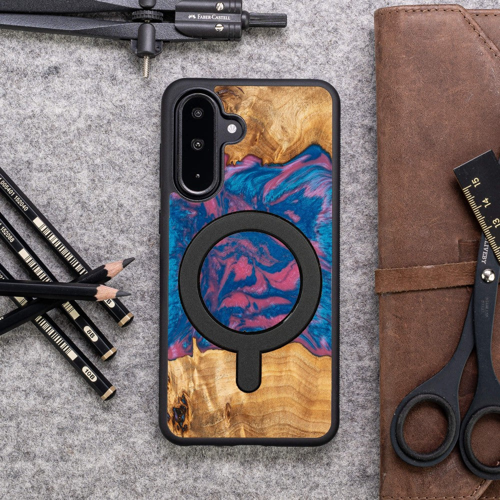 Holzhülle für Galaxy A26 5G, Bewood Unique Neons Vegas für MagSafe