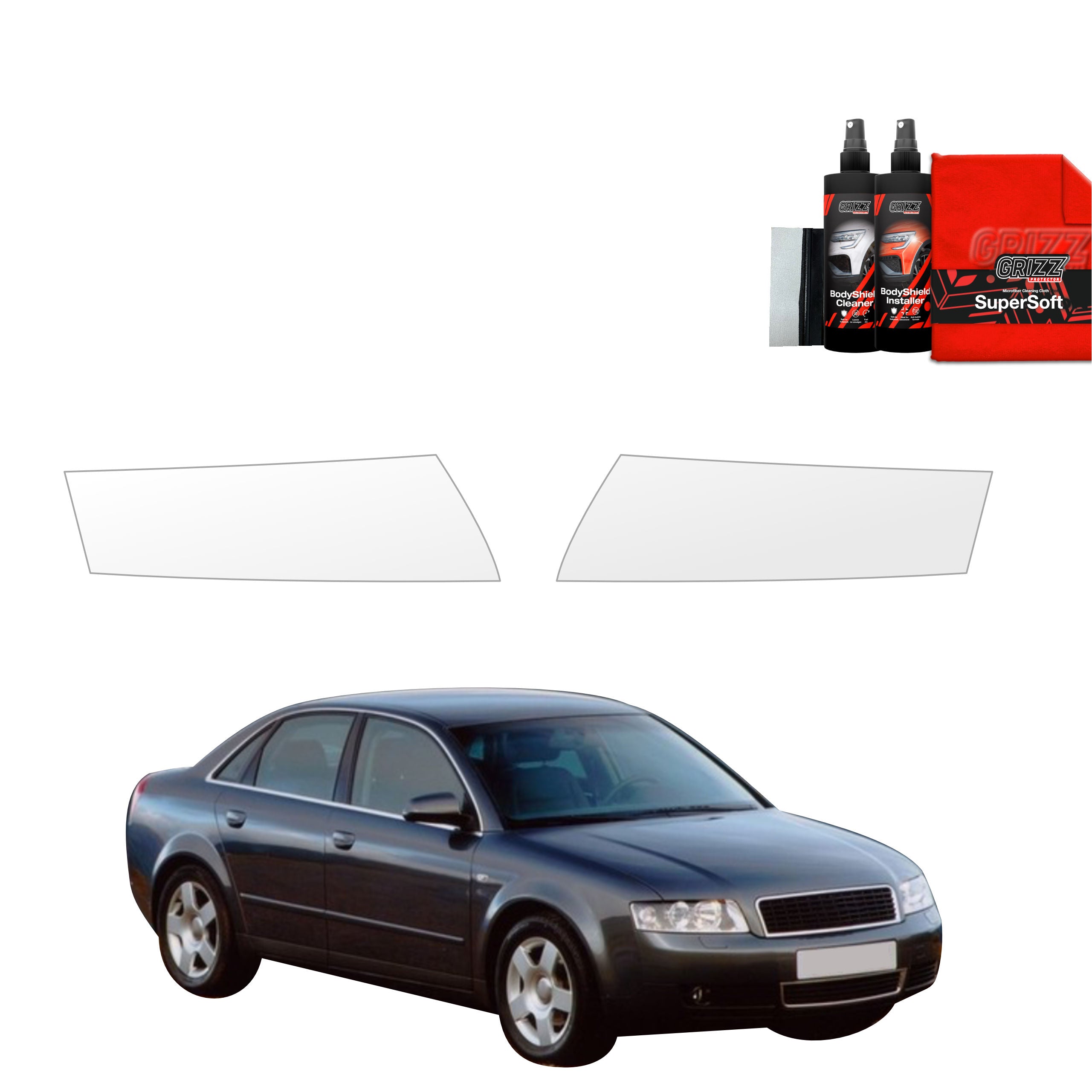 2in1 Schutzfolie Grizz Protector für Scheinwerfer - Audi A4 B6 Sedan (2000-2006)