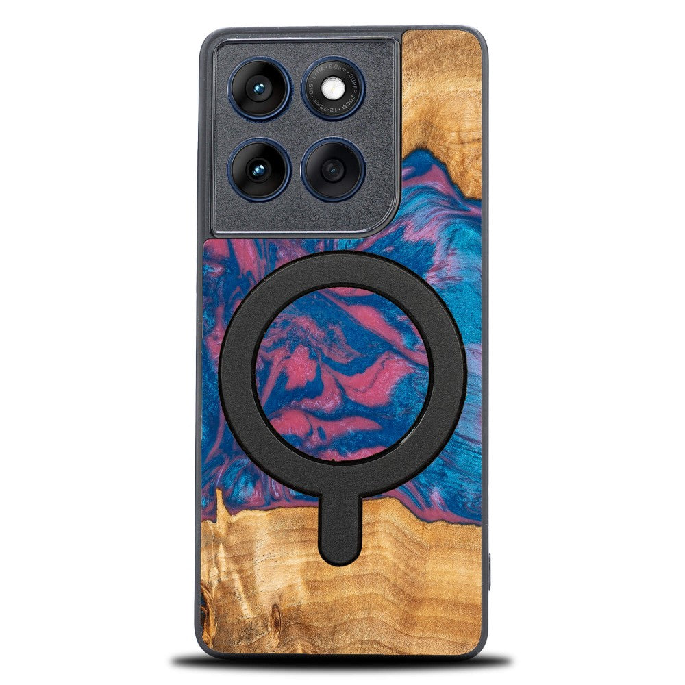 Holzhülle für Motorola Edge 60 Pro, Bewood Unique Neons Vegas für MagSafe