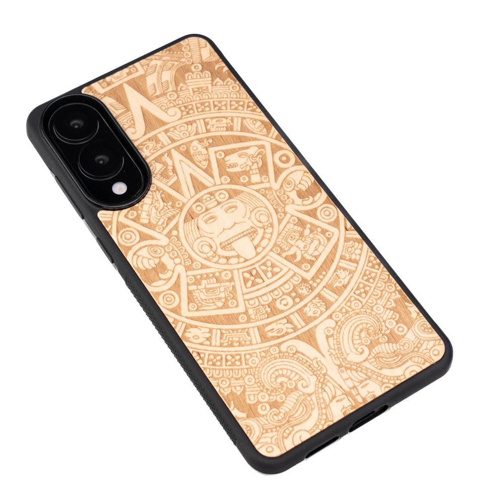 Holzhülle für Galaxy S25 Edge, Bewood Aniegre Aztekischer Kalender