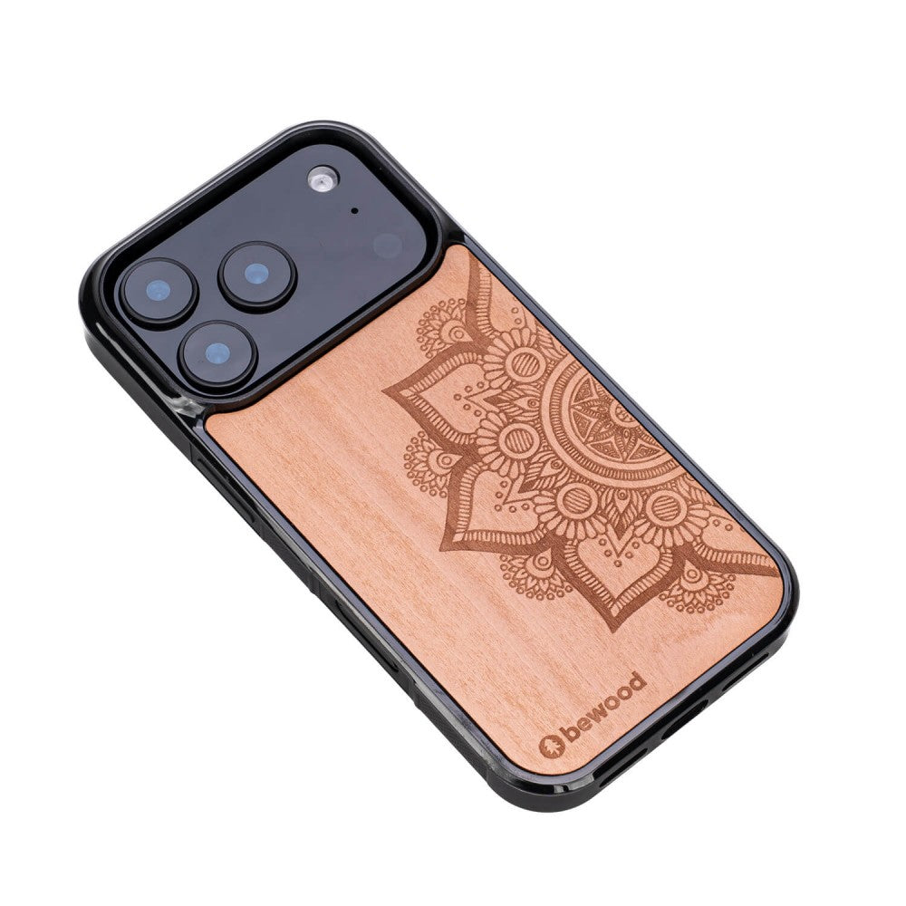 Holzhülle für iPhone 17 Pro, Bewood Apfelbaum Mandala