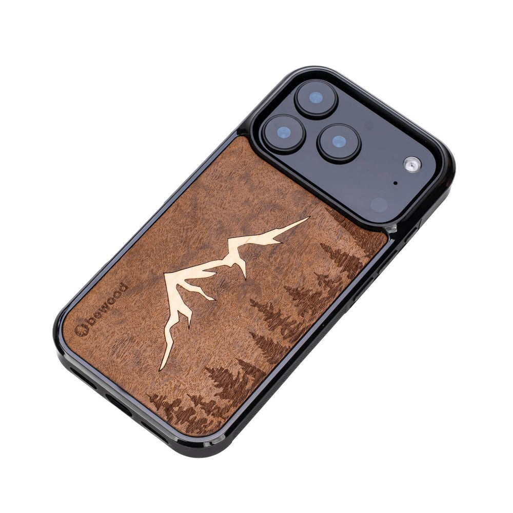 Holzhülle für iPhone 17 Pro, Bewood Imbuia-Gebirge