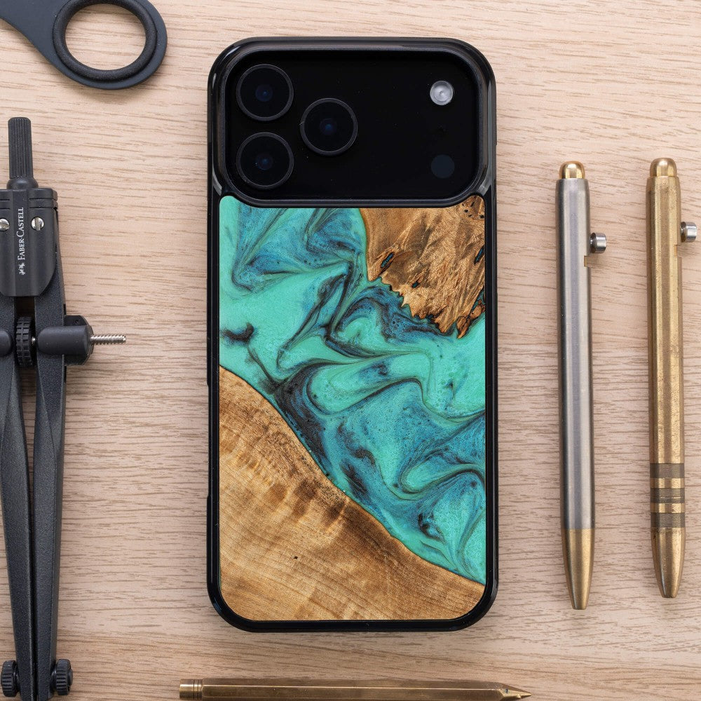 Holzhülle für iPhone 17 Pro Max, Bewood Unique Turquoise