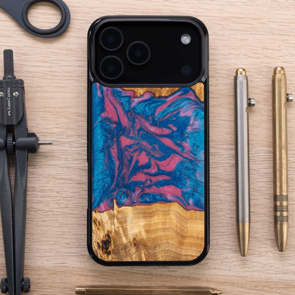 Holzhülle für iPhone 17 Pro Max, Bewood Unique Neons Vegas