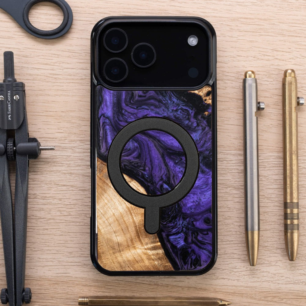 Holzhülle für iPhone 17 Pro Max, Bewood Unique Violet für MagSafe