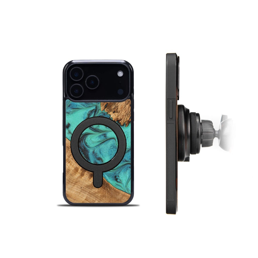 Holzhülle für iPhone 17 Pro Max, Bewood Unique Turquoise für MagSafe