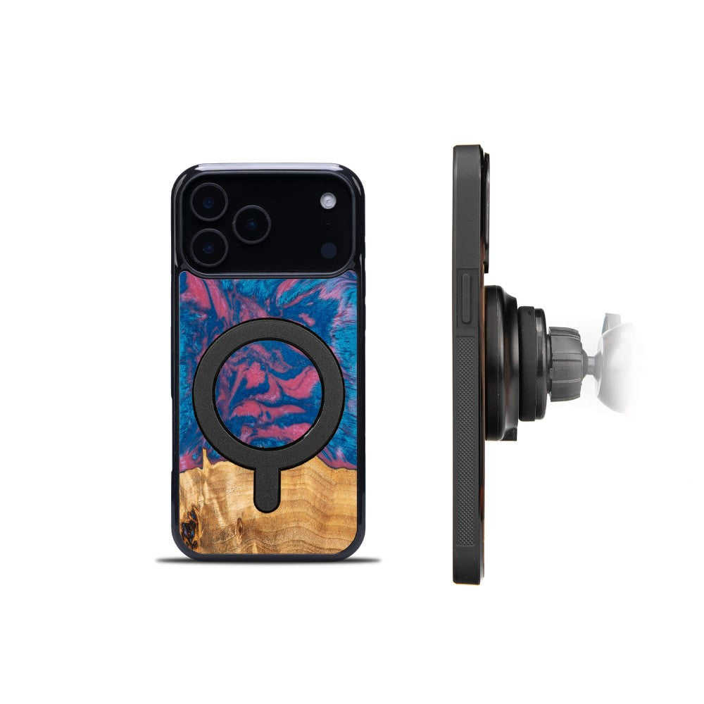 Holzhülle für iPhone 17 Pro Max, Bewood Unique Neons Vegas für MagSafe