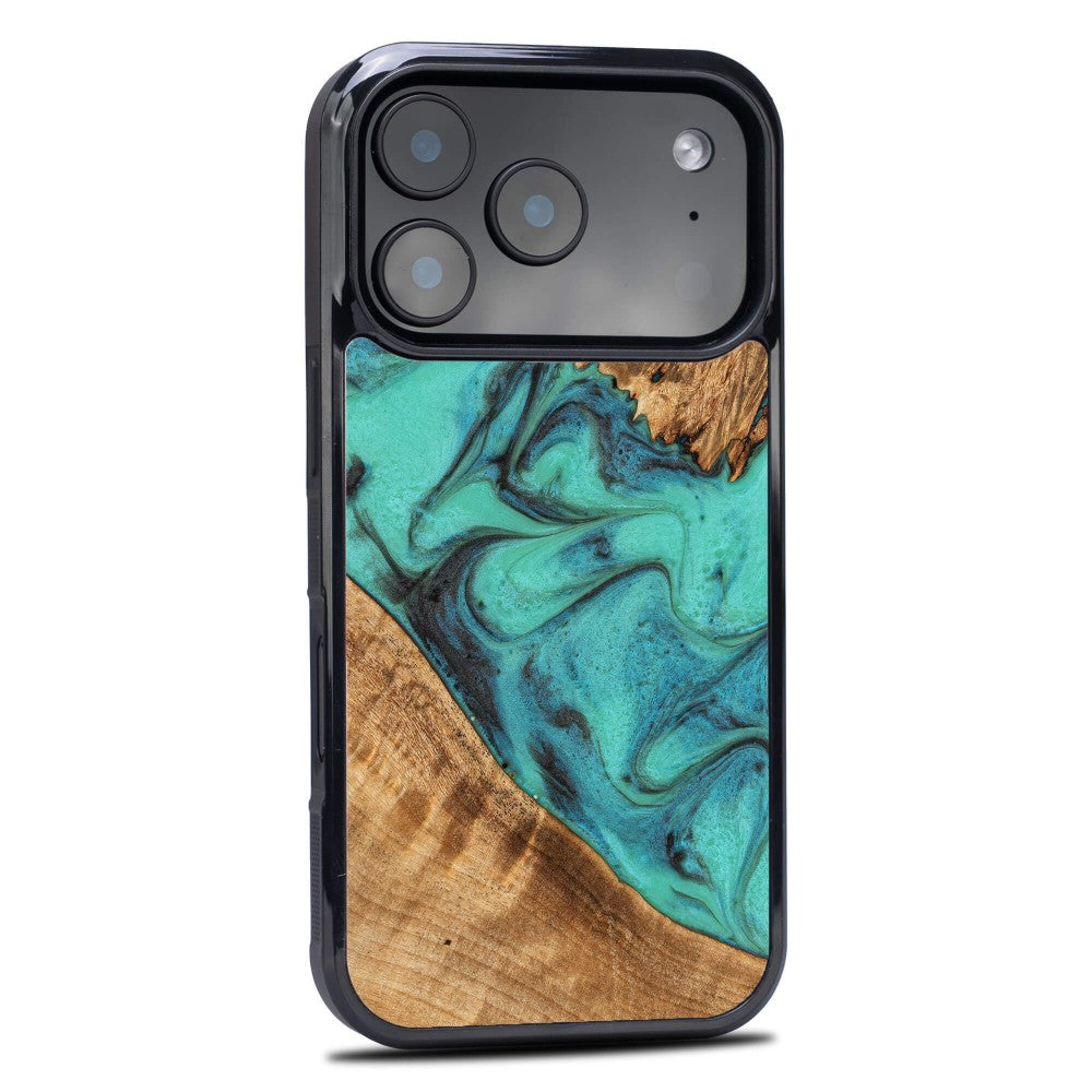 Holzhülle für iPhone 17 Pro, Bewood Unique Turquoise