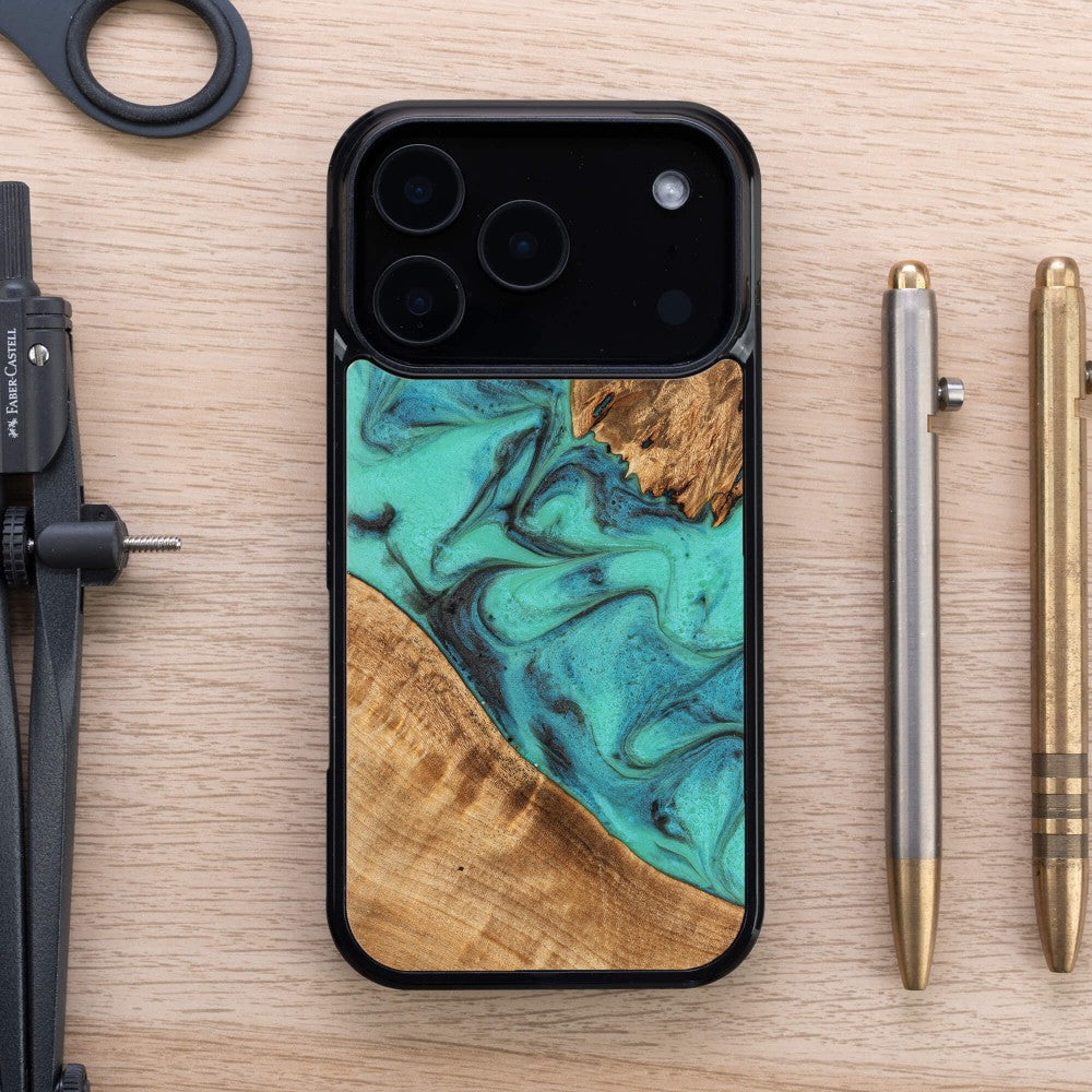 Holzhülle für iPhone 17 Pro, Bewood Unique Turquoise