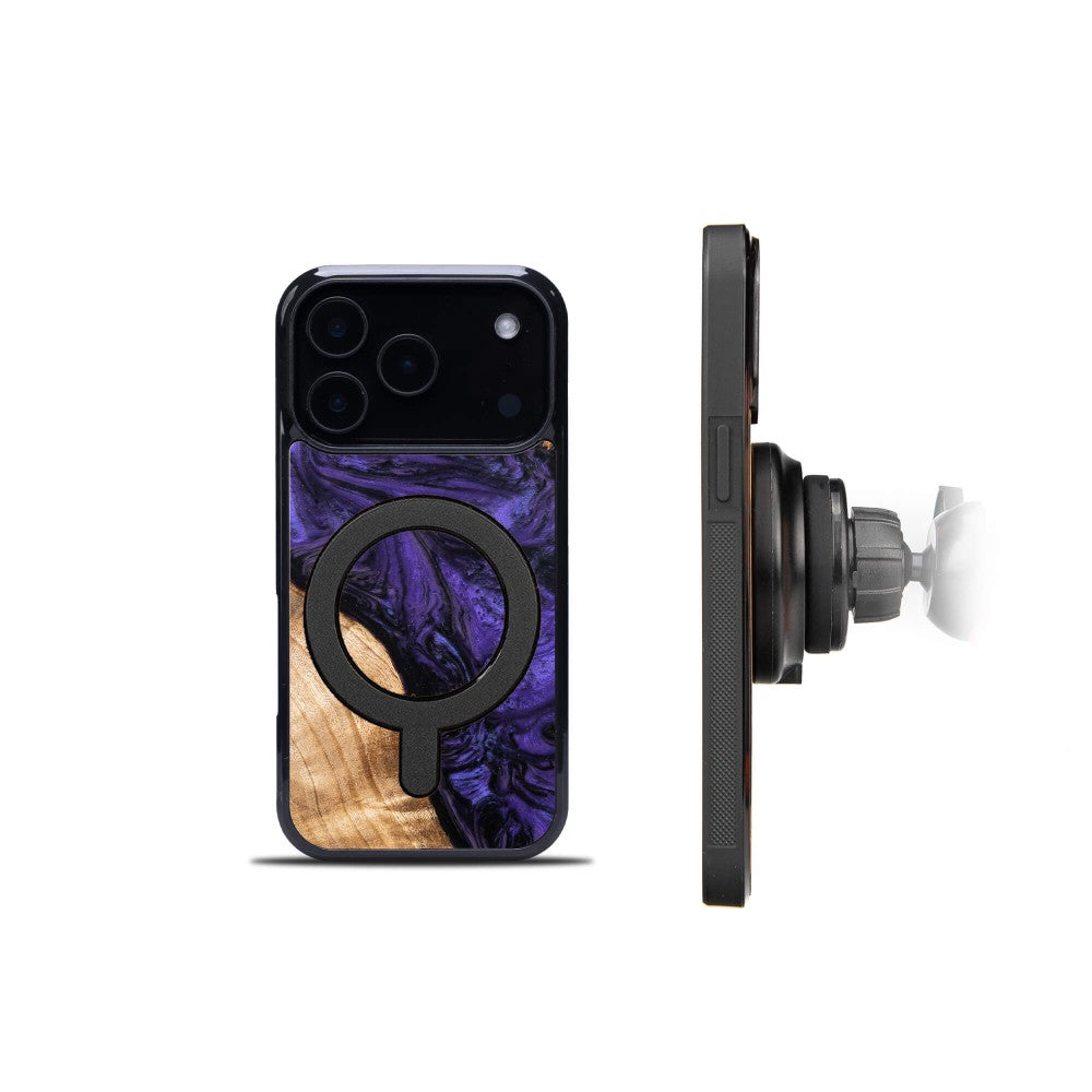 Holzhülle für iPhone 17 Pro, Bewood Unique Violet für MagSafe