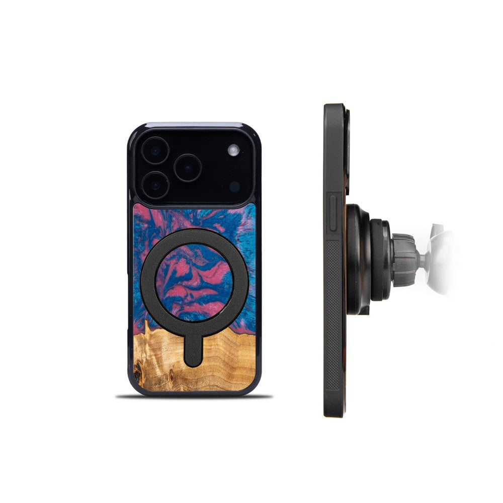 Holzhülle für iPhone 17 Pro, Bewood Unique Neons Vegas für MagSafe
