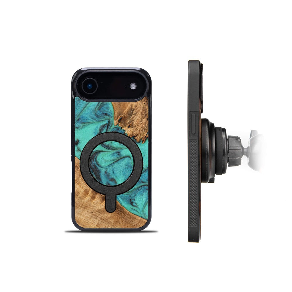 Holzhülle für iPhone Air, Bewood Unique Turquoise für MagSafe