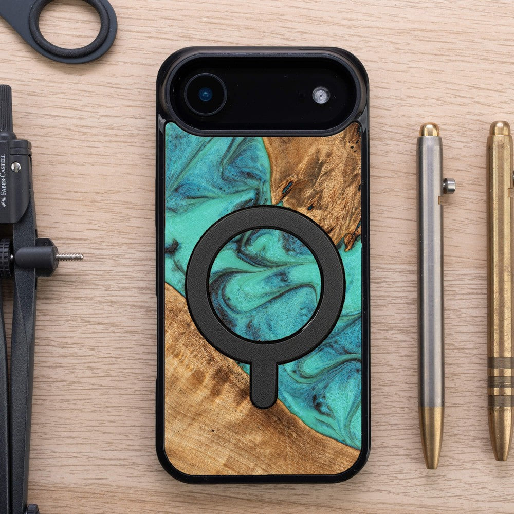 Holzhülle für iPhone Air, Bewood Unique Turquoise für MagSafe