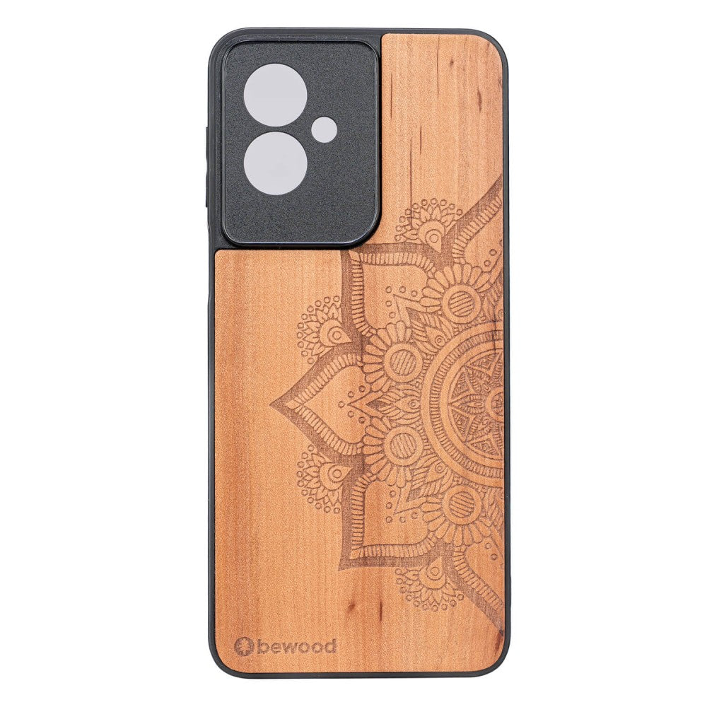 Holzhülle für Motorola Moto G55 5G, Bewood Apfelbaum Mandala