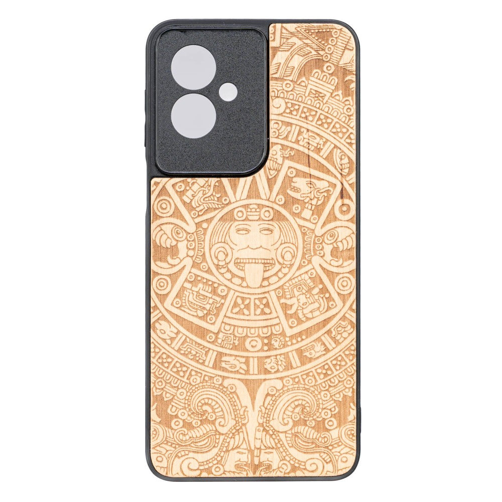 Holzhülle für Motorola Moto G55 5G, Bewood Aniegre Aztekischer Kalender