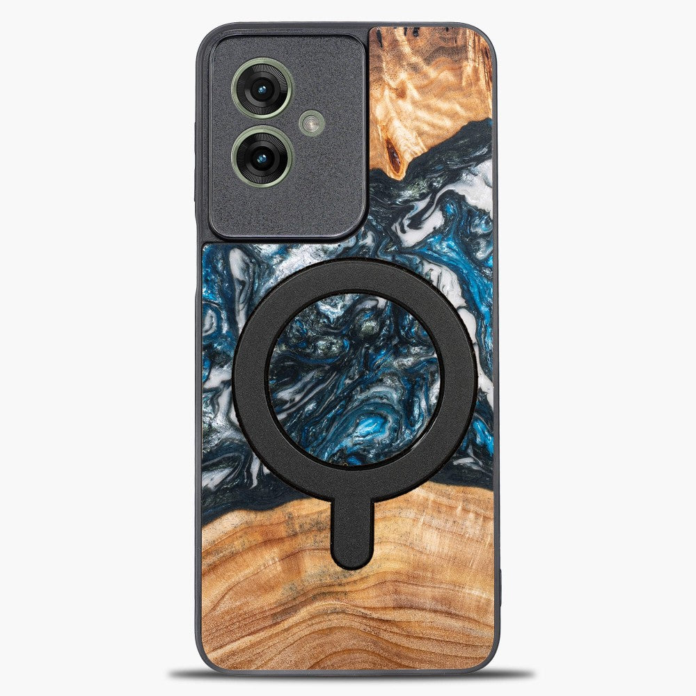 Holzhülle für Motorola Moto G55 5G, Bewood Unique Planets Erde für MagSafe