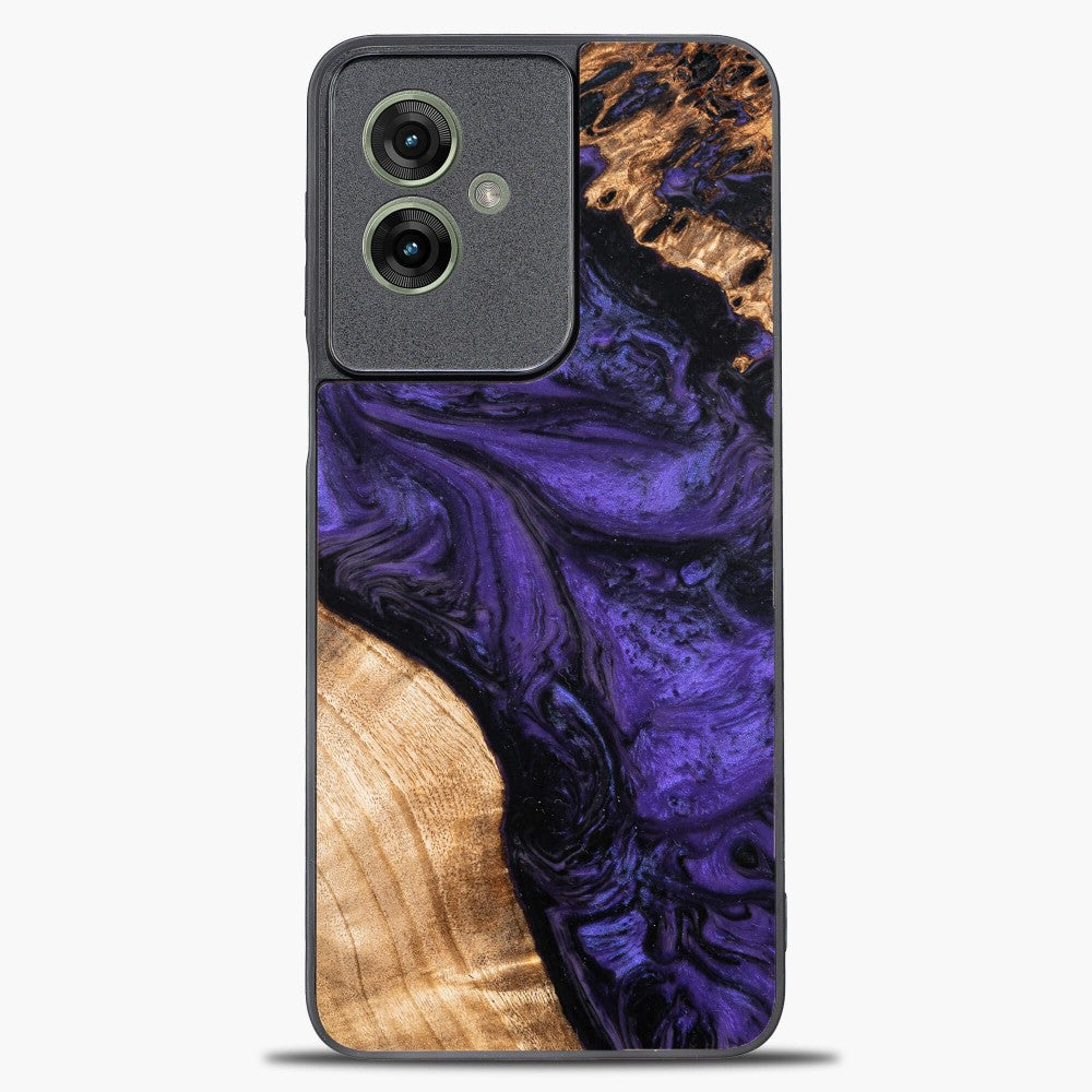 Holzhülle für Motorola Moto G55 5G, Bewood Unique Violet