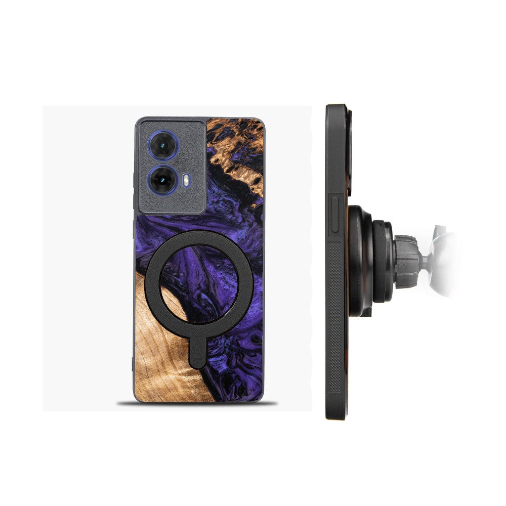 Holzhülle für Motorola Moto G85 5G, Bewood Unique Violet für MagSafe
