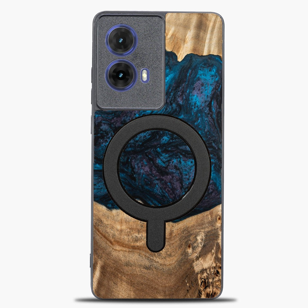 Holzhülle für Motorola Moto G85 5G, Bewood Unique Planets Neptun für MagSafe