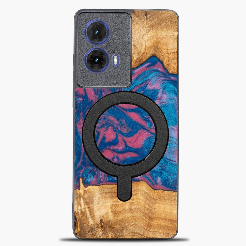 Holzhülle für Motorola Moto G85 5G, Bewood Unique Neons Vegas für MagSafe