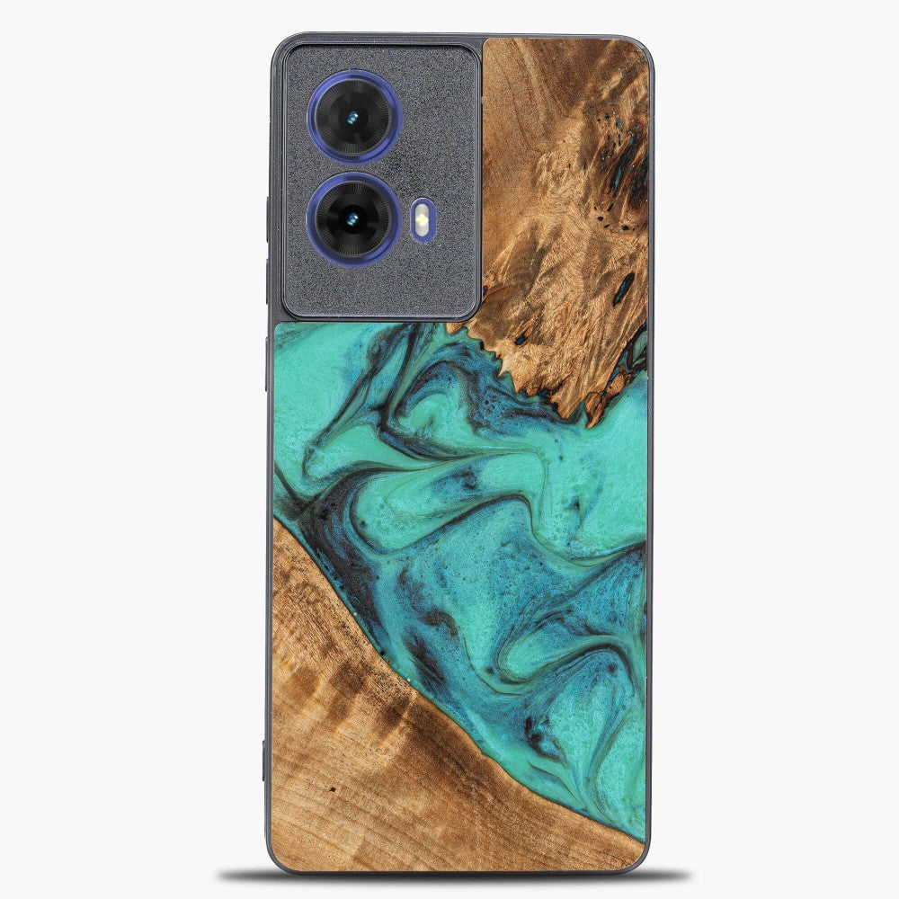 Holzhülle für Motorola Moto G85 5G, Bewood Unique Turquoise
