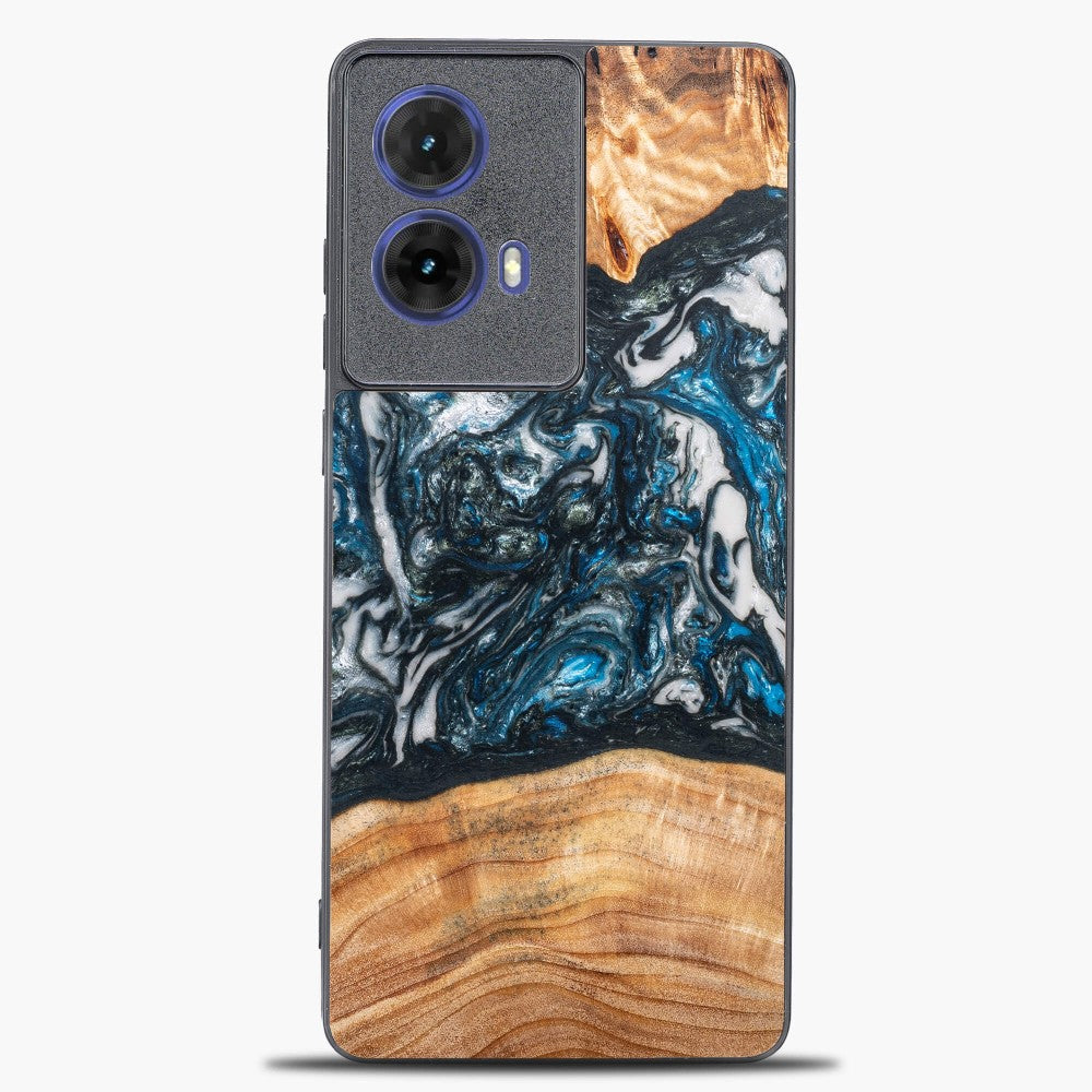 Holzhülle für Motorola Moto G85 5G, Bewood Unique Planets Erde