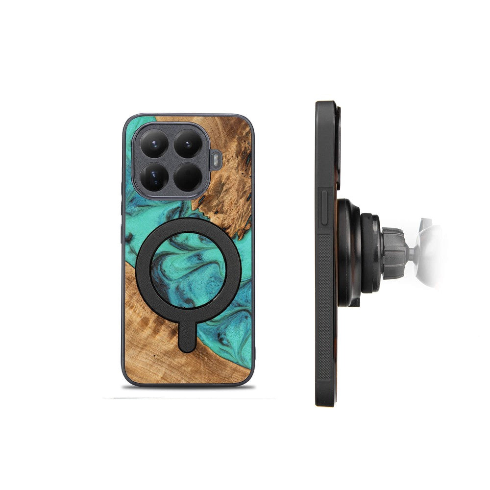 Holzhülle für Xiaomi 15T Pro, Bewood Unique Turquoise für MagSafe