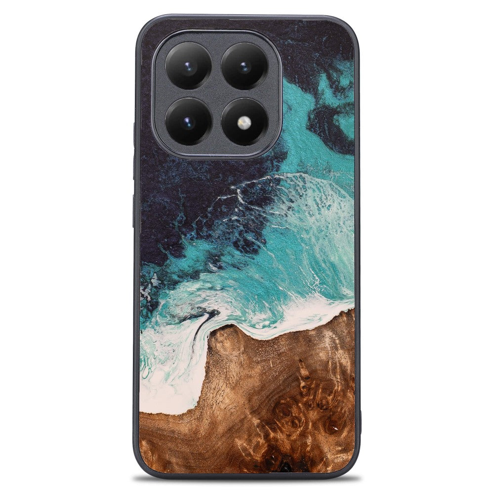 Holzhülle für Xiaomi 15T, Bewood Unique Dream Island, Blau-Braun