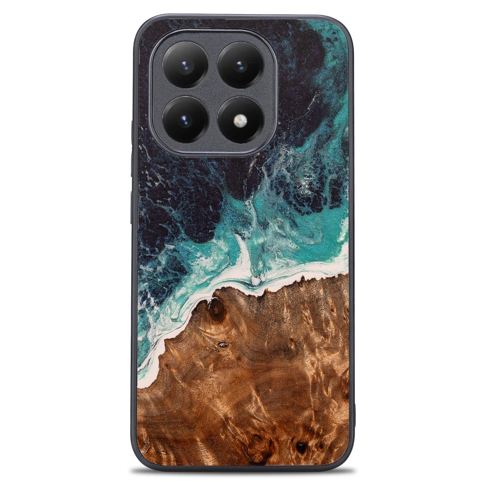 Holzhülle für Xiaomi 15T, Bewood Unique Dream Island, Blau-Braun
