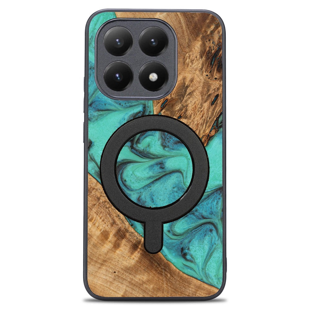 Holzhülle für Xiaomi 15T, Bewood Unique Turquoise für MagSafe