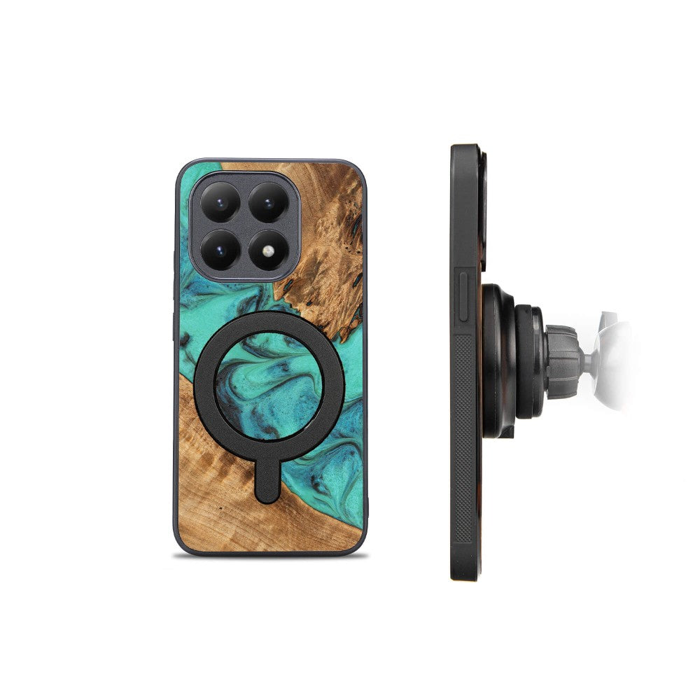 Holzhülle für Xiaomi 15T, Bewood Unique Turquoise für MagSafe