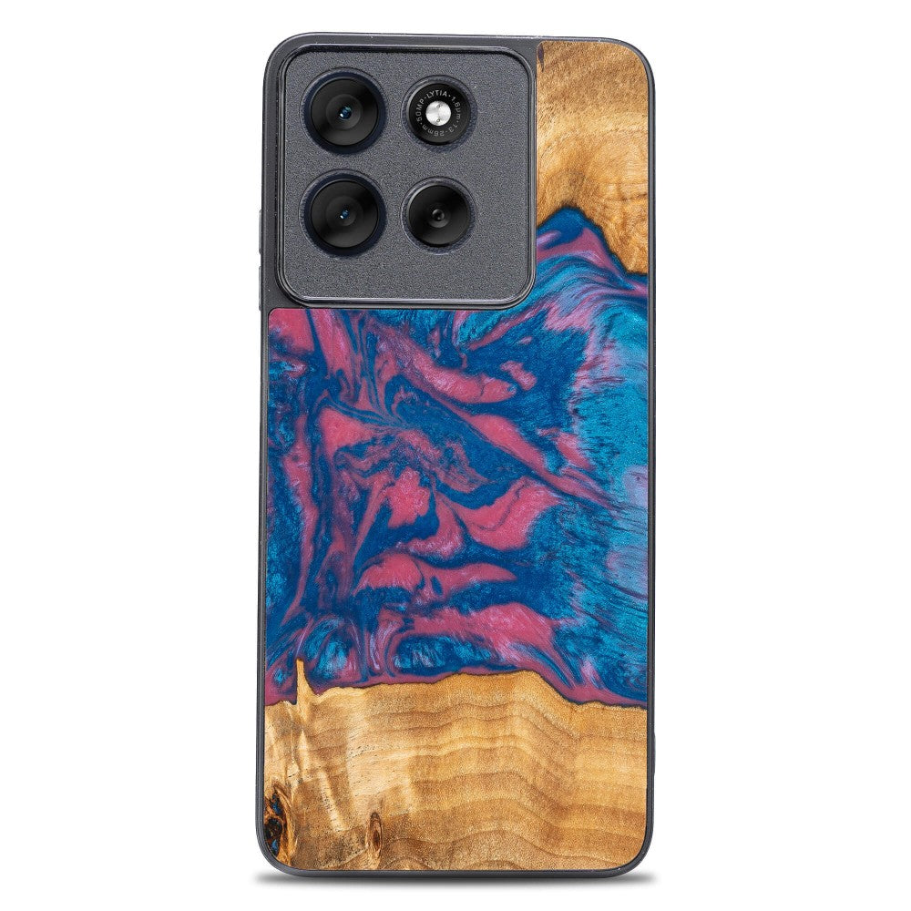 Holzhülle für Motorola Moto G56 5G, Bewood Unique Neons Vegas